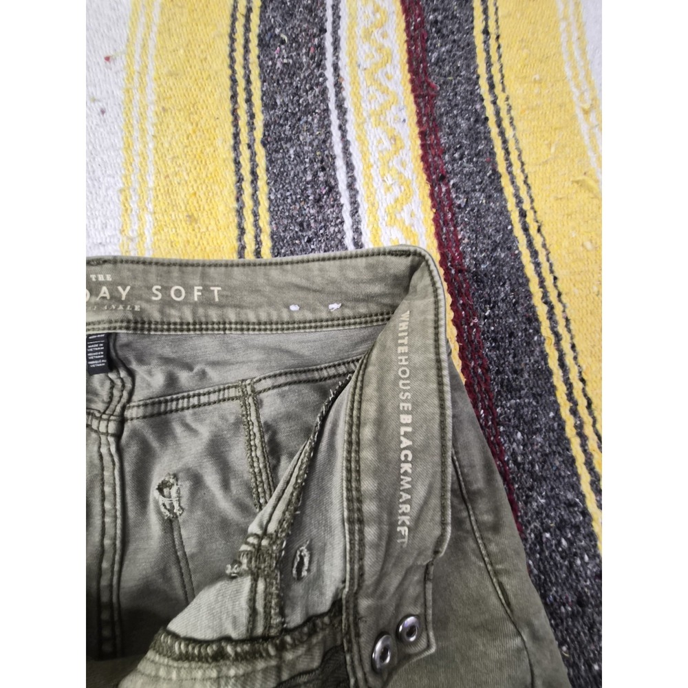 White House Black Market Womens Skinny Ankle Pants High Rise Stretch Green 4L - Picture 3 of 16
